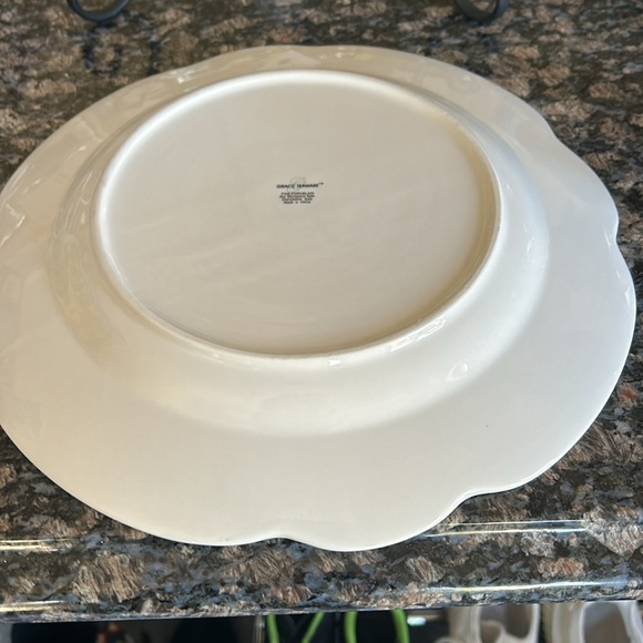 GRACE TEAWARE PARADISE FLOWERS SCALLOP GOLD RIM PLATE - Picture 4 of 6